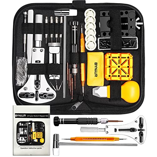 Watch Link Removal Kit, BYNIIUR Watch Repair Kit, Watch Case Opener Spring Bar Tools, Watch Battery Replacement Tool Kit, ...