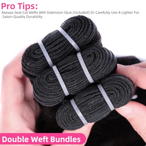 PerisModa Burmese Curly Bundles Human Hair 100% Unprocessed Raw Virgin Water Wave Quick Weave Hair Bundles with Spiral Curly Ends 15A 3C4A Kinky Curly Human Hair One Bundles Natural Black 24Inch