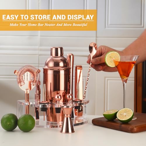 Bartender Kit Cocktail Shaker Set, Stainless Steel Cocktail Kit with 12 Piece Bar Accessories, 25oz Shaker Bar Set Drink M...