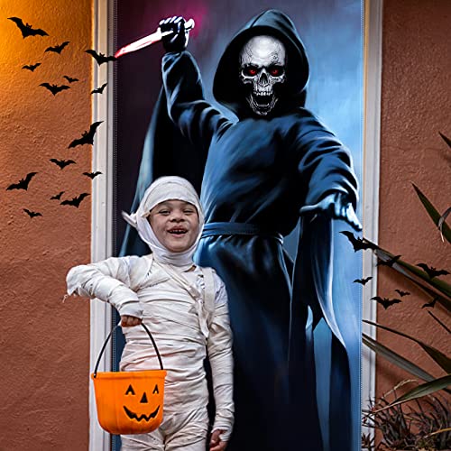 CCINEE Halloween Banner Backdrop Decorations Fabric Window Scary Door Cover Horror Killer Creepy Scary Skeleton Decoration...
