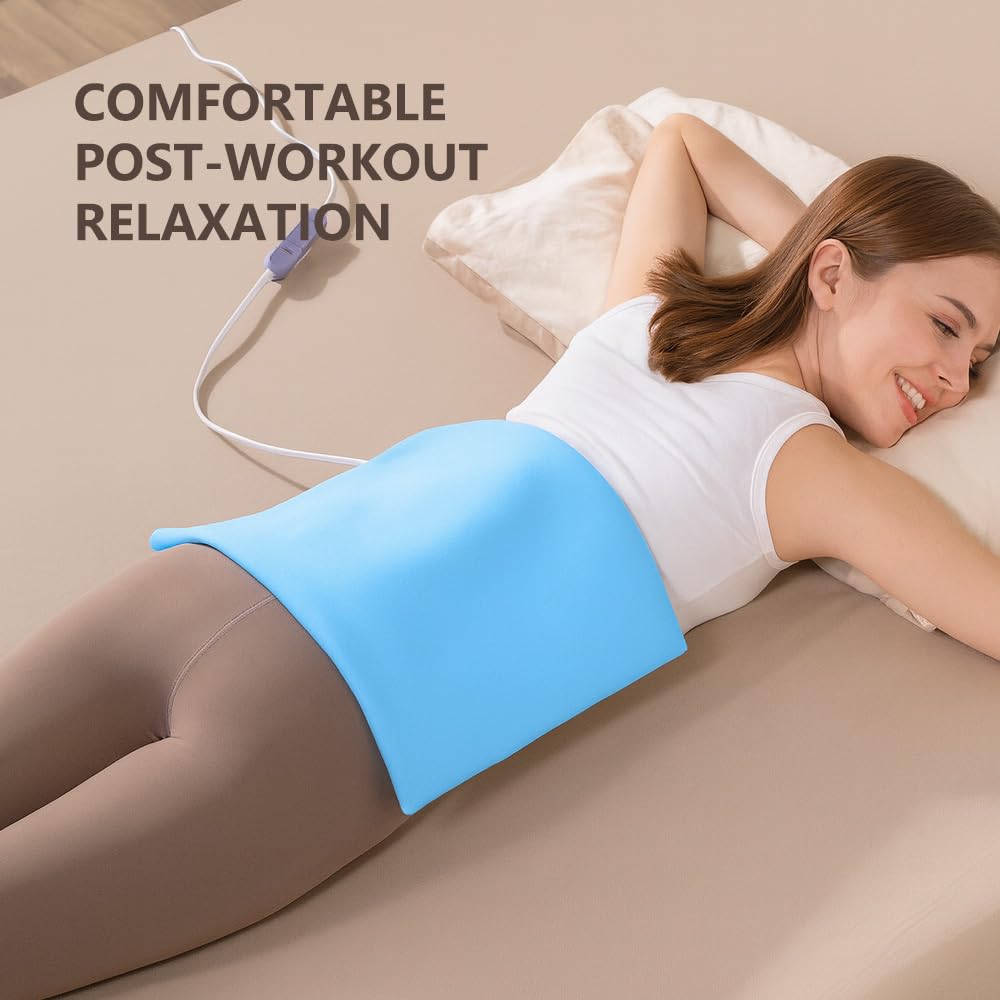 Boncare® Stay-On Small Vinyl Electric Heating Pad for Neck and Shoulders and Back Without Auto-Off, Low & High Heat Levels, Waterproof Hot Heat Pad with Washable Cover (11.5"x13.5", 1-Pack)