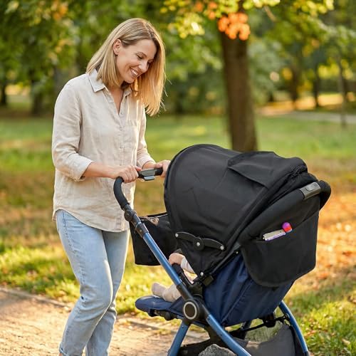 Baby Stroller Sun Shade Cover Stroller Sun Canopy Awning for Pram Pushchair Buggy Parasol Sun Umbrella with Pockets Mesh W...