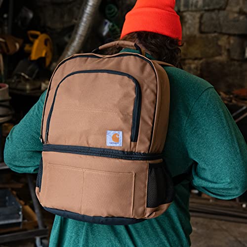Carhartt Insulated 24 Can Two Compartment Cooler Backpack, Fully-Insulated Base, Durable Water-Resistant for Camping, Beac...