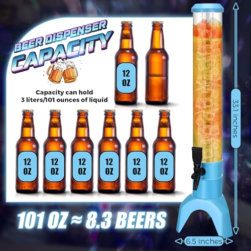 Domensi 6 Pcs Drink Tower Dispenser Mimosa Tower with Ice Tube and Bottomless Mimosa Lunch Beer Beverage Drink Tabletop Li...