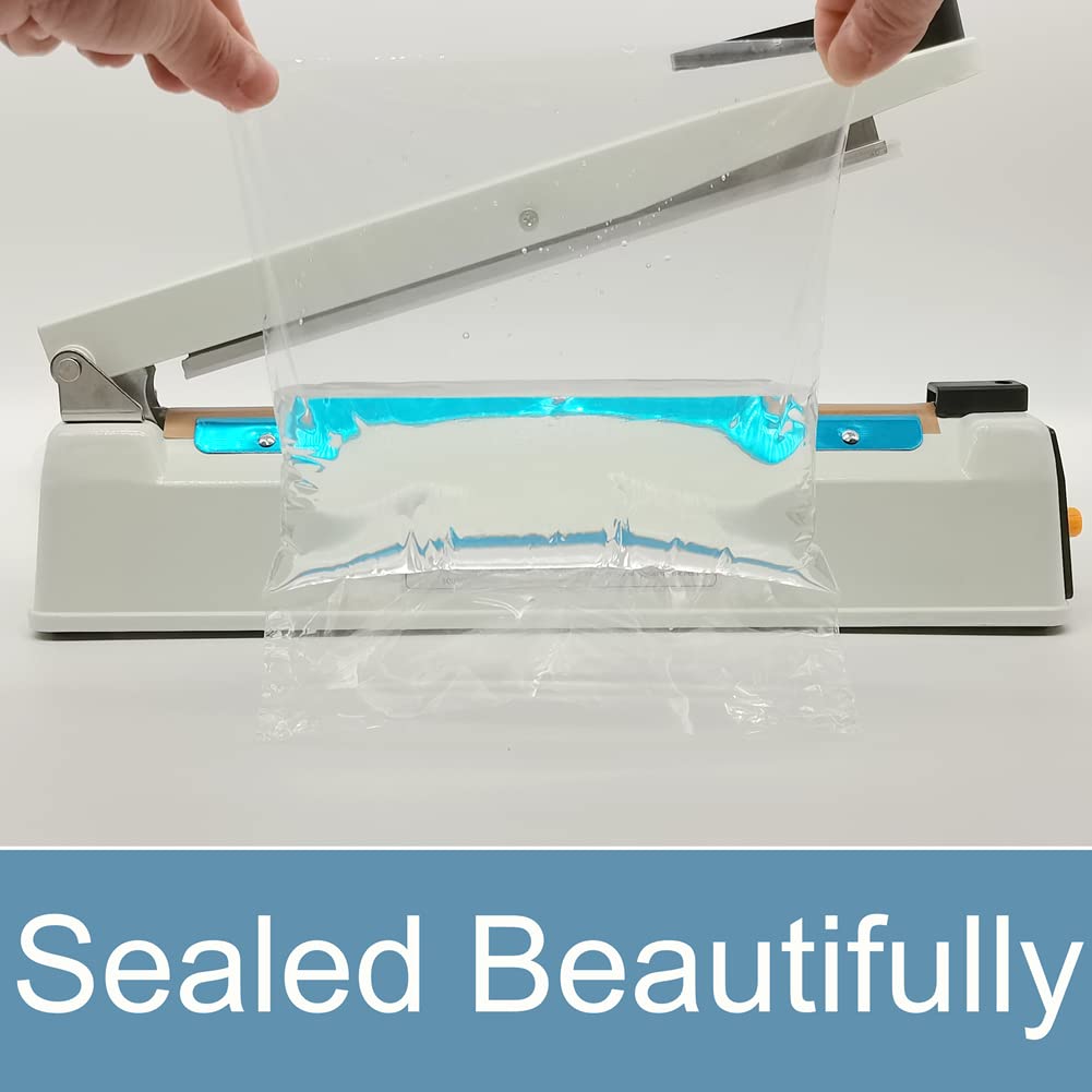 Impulse Heat Sealer 16 inch Mylar Bag Sealer, Heat Sealer for Plastic Bags, Metal Iron Shell, Impulse Sealer 3mm Sealing, Manual Hot Seal Machine with 8 Repair Kits(Included 2 Cutter Lines)