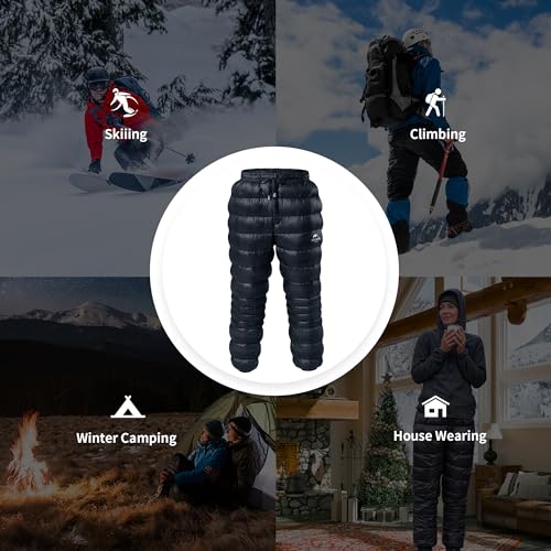 Naturehike Down Pants,Men's Women's Puffy Pants,Winter Warm Outdoor Men Women Ski Snow Pants,Camping Hiking Pants
