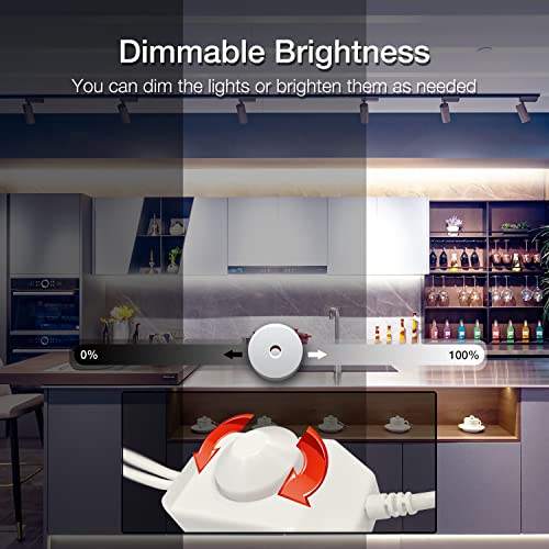 DAYBETTER COB LED Strip, 16.4 ft White LED Strip Lights, Dimmable LED Light Strip 6500K Bright Daylight White, 24V, 1600LE...