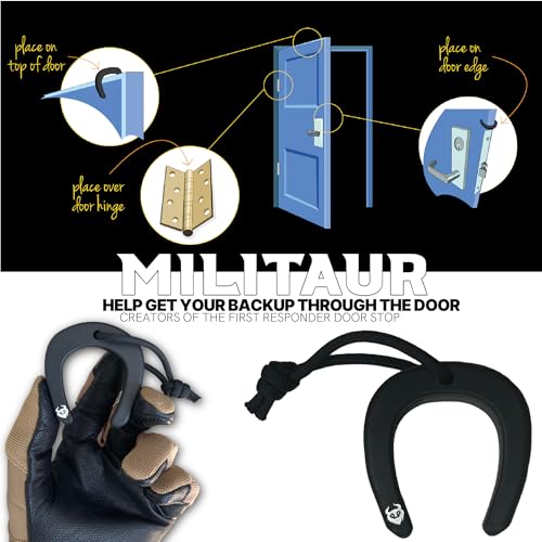 Militaur First Responder Door Stop Black (3 Pack) – Molle Compatible, Tactical Door Jam for Police, EMS, Firefighters