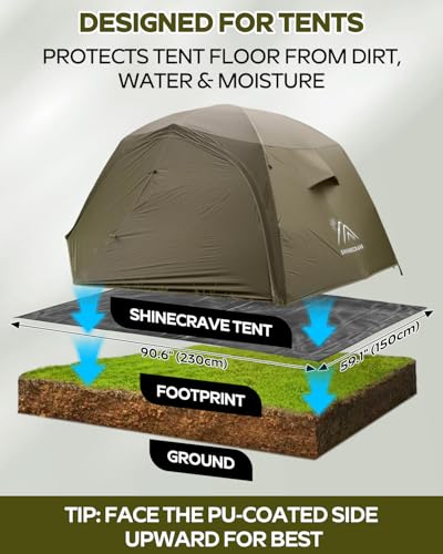 Premium Tent Footprint, PU3000, Oxford Ripstop Fabric, Durable,Tarp Ground Sheet for 2 Person Backpacking Tent Floor Prote...