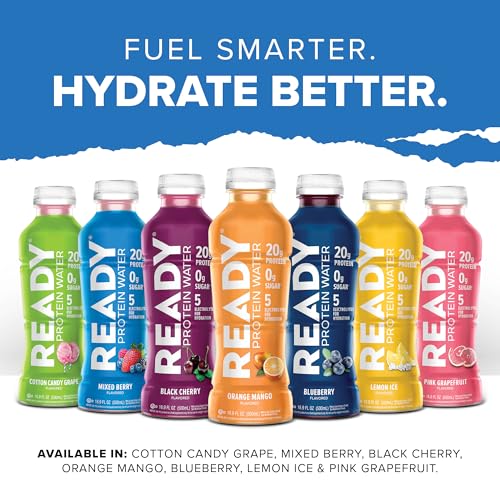 Ready® Protein Water – 20g Whey Protein Isolate, Zero Sugar, Low-Calorie Sports Drink for Hydration & Recovery – Electroly...