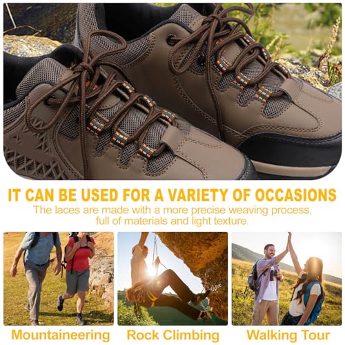 Round Striped Climbing Shoe Laces: Outdoor Work Shoelaces Hiking Boot Laces 1 Pair
