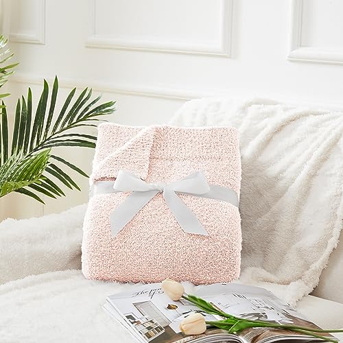 CYMULA Super Soft Pink Throw Blanket 50x60 inches- Lightweight Plush Fuzzy Fluffy Warm Cozy Blankets and Throws for Sofa B...