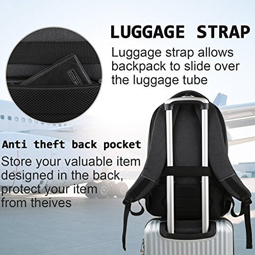 Laptop Backpack,Business Travel Anti Theft Slim Durable Laptops Backpack with USB Charging Port,Water Resistant College Co...