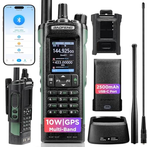 BAOFENG UV-32 10W Ham Radio Handheld, Long Range Two Way Radio Multi-Band with GPS, Chirp & Wireless APP Programmable, 2....