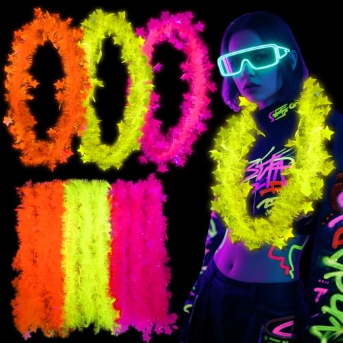 Mega-L 12 Pcs Glow in The Dark Party Necklace, Glow in The Dark Party Supplies, Neon Fluorescent Blacklight Necklace Party...