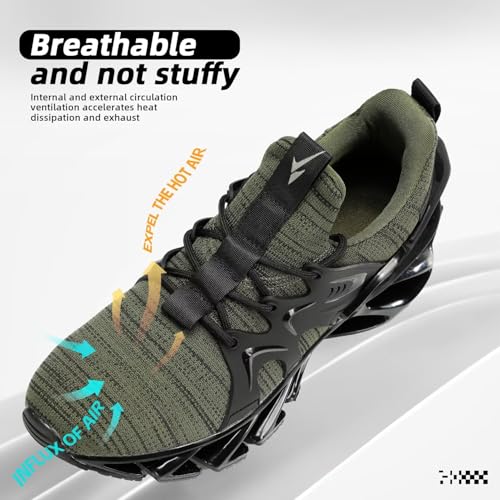 Men's Trail Runners Fashion Sneakers Breathable Mesh Running Shoes Blade Non Slip Casual Athletic Walking Shoes