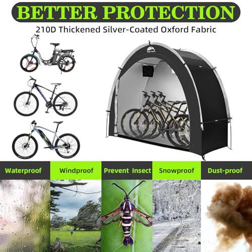 Happy Travel Bike Storage Tent Shed, Outdoor Waterproof Bicycle Covers Shelter with Window for 2/3/4/6 Bikes,Oversized Out...