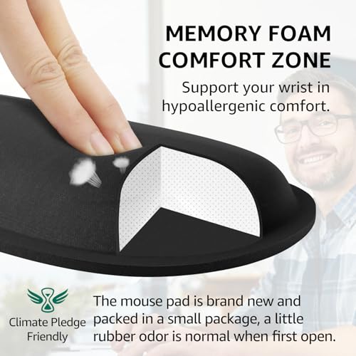 KTRIO Ergonomic Keyboard Wrist Rest and Mouse Pad with Wrist Rest Set, Memory Foam Wrist Support for Typing, Gaming, Offic...