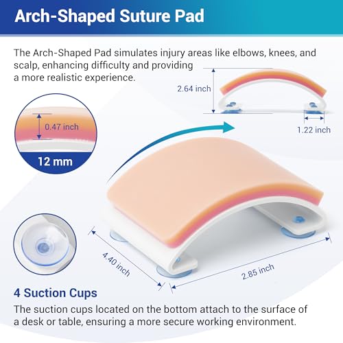 Alcedo Advanced Suture Practice Kit for Medical and Veterinary Students, Complete Set (33 Pieces) Includes Arch-Shaped and...