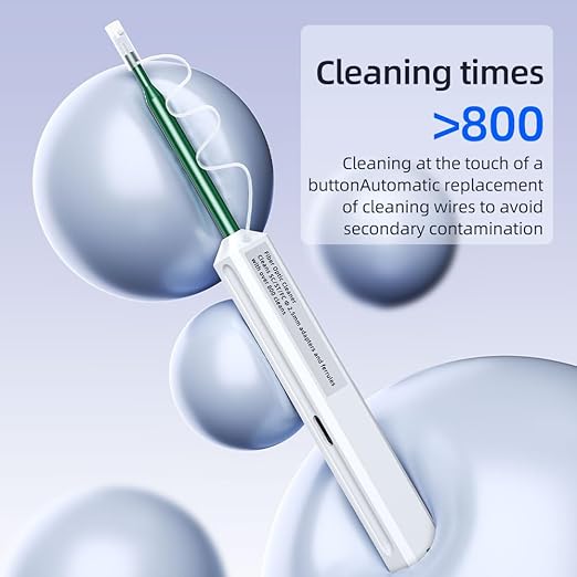 Fiber Optic Connector Cleaning Pen,5PCS Fiber Optic Cleaner Pen for 2.5mm Ferrules SC,FC,ST,SC/APC and FC/APC,800+ Clean Times