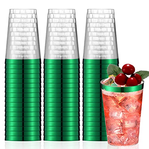 Norme 50 Pcs 12 oz Plastic Cups Disposable Cups 12 oz Plastic Glasses Clear Tumblers with Rim for Birthday Wedding Party E...