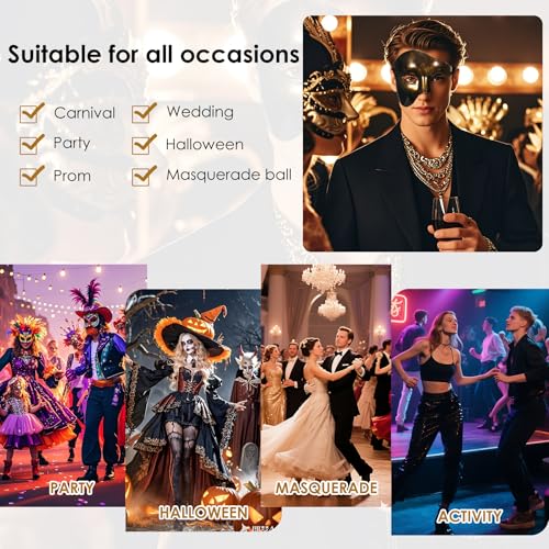 OIDEA Masquerade Mask for Men: Phantom Of The Opera Mask Plastic Costume Party Prom Ball Mardi Gras Venetian Half Face Mask