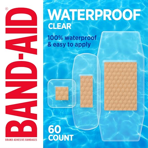 BAND-AID Brand Clear Waterproof Adhesive Bandages, Sterile First-Aid for Minor Wounds, Cuts & Scrapes, Clear Bandages with...