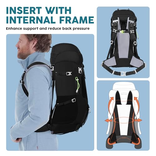 N NEVO RHINO Internal Frame Hiking Backpack 50/60/65/70/80L, Mountain Climbing Camping Backpack Daypack Waterproof Rain Co...