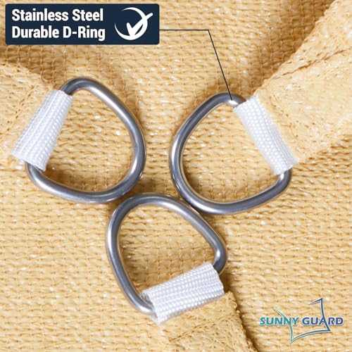 SUNNY GUARD Sun Shade Sail 10' x 13' Rectangle Sand UV Block Sunshade for Backyard Yard Deck Patio Garden Outdoor Activiti...