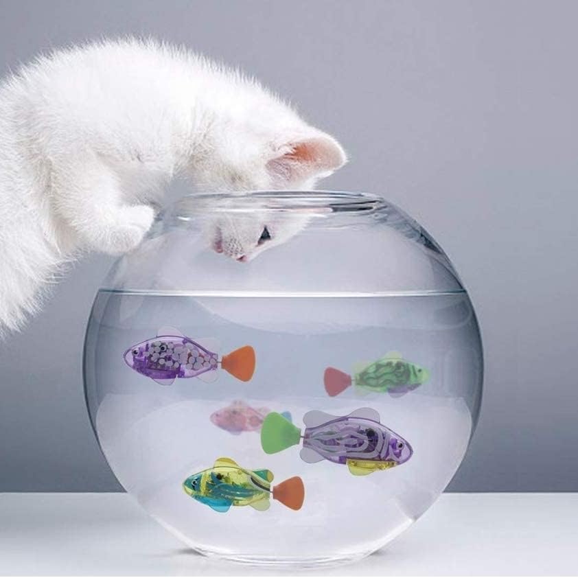 Swimming Fish Toy for Cats,Glowing Waterproof Cat Water Toy with Adjustable Speed and Realistic Motion,Twist Tail in a Lif...