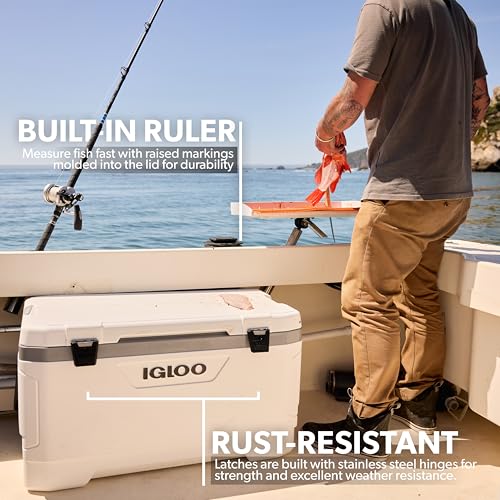 Igloo Marine Cooler | Insulated Hard Shell Ice Chest |Great for Fishing, Camping, Boating, & More