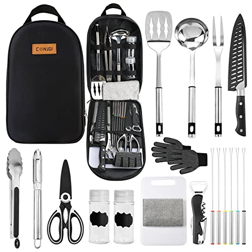 Camping Cookware Storage Bag - Camping Cooking Utensils Set Bag Camping Tool Portable Storage Bag Suitable for Knife, For...