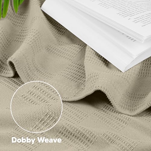 Utopia Bedding Khaki 100% Cotton Blanket [King Size - 90x108 Inch] 350GSM Lightweight, Soft and Breathable Thermal Blanket...