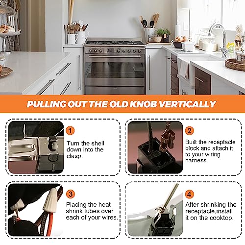 Upgraded 4Pack 330031 Range Burner Receptacle Kit by Beaquicy - Replacement for Whirl-pool Ken-more Range/Stove - Replaces...