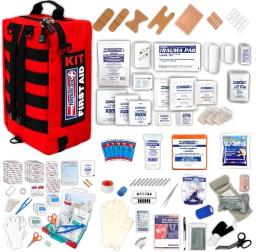 Rapid Care First Aid Kit – 300+ Piece Emergency Medical Kit with Bonus 95-Piece Travel Pack – Outdoor, Workplace, and Home...