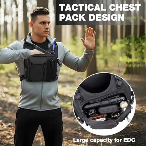 JXFUKAL Running Vest, Lightweight Hydration Backpack with 2L Water Bladder, Reflective Hydration Pack, Tactical Chest Pack...