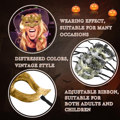DEEKIN 96 Pcs Masquerade Mask Bulk Mardi Gras Vintage Mask for Women Men Carnival Venetian Ball Party