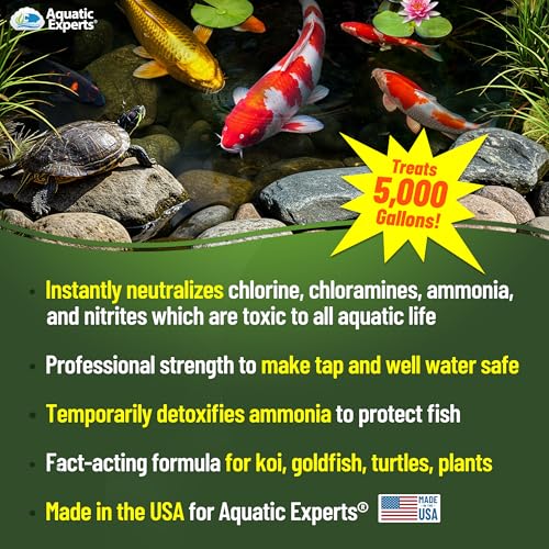 PondFirst Pond Water Conditioner - Concentrated Instant Dechlorinator for Fish Ponds, Makes Water Safe for Koi and Goldfis...