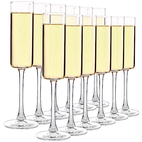 CZUMJJ Elegant Champagne Glasses Set of 12, Glass Champagne Flutes for Birthday, Wedding, Party - 6 oz, Clear