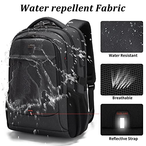 DUSLANG 17 Inch Laptop Backpack for Travel Water Resistant College Backpack for Men/Women Laptop Bag with USB Charging Por...
