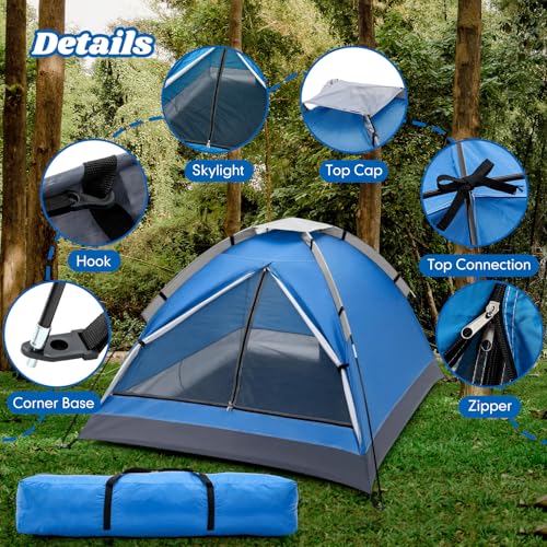 Woanger 12 Pack Bulk 2 Person Camping Tents for Homeless Lightweight Outdoor Tent with Rain Fly and Carrying Bag Waterproo...