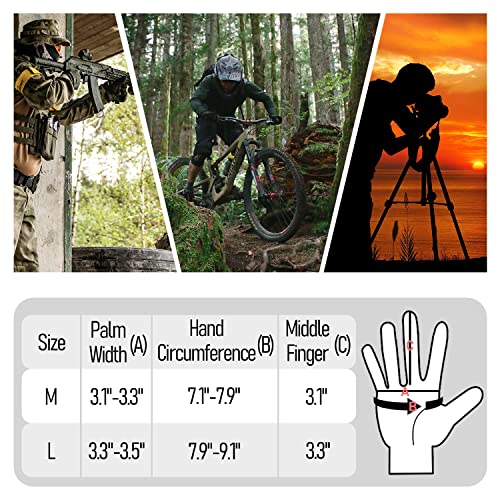 Sutekus Tactical Gloves Hard Knuckle Gloves with Touchscreen Fingers Hand Gear for Hiking, Camping, Hunting, Combat, Shoot...