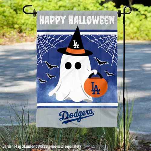 Los Angeles Dodgers Happy Halloween Double Sided Garden Flag