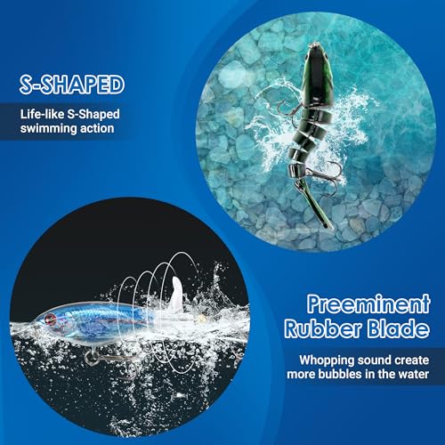 SMMYMGF Fishing Lures Tackle Box Kit,Saltwater Freshwater Fishing Gear and Equipment,Including Bionic Swimbait,Top Water b...
