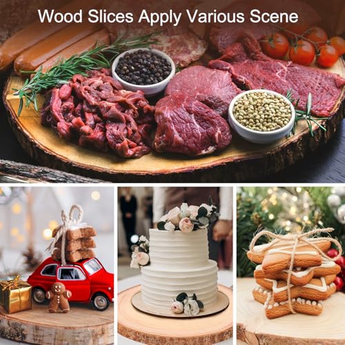 Adrattnay 8pcs Wood Slices for Centerpieces 12-13Inches, Round Paulownia Wood Circles for Table Decor, Rustic Wedding, Bab...