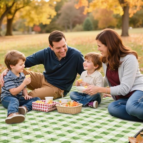TigeJoy Extra Large Picnic Blanket Waterproof Foldable 80''x80'', Outdoor Picnic Mat Beach Blanket Sandproof for Park, Gra...