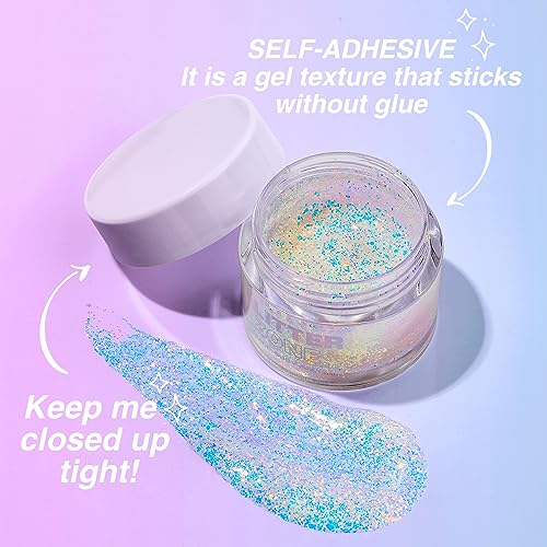 BestLand Holographic Body Glitter Gel for Women and Kids – Sparkle Glitter Makeup for Face, Body & Hair – Long Lasting Shi...