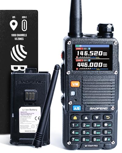 BAOFENG BF-F8HP PRO 10 W Tri-Band Two-Way Radio – UV-5R 7th Gen, 1000 Channels, GPS & NOAA Weather, Aviation/VHF/UHF/1.25 ...