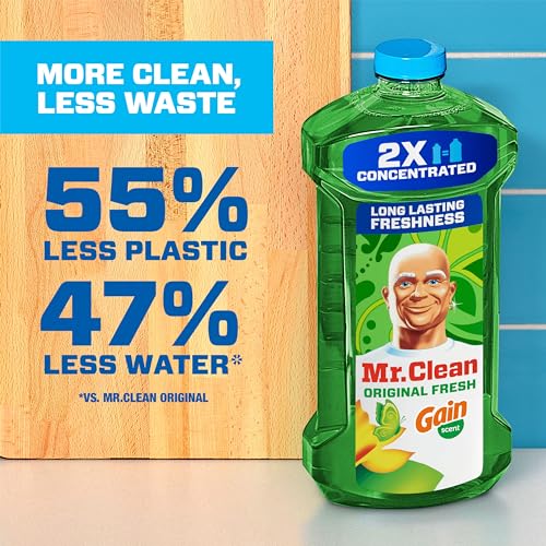 Mr. Clean All Purpose Cleaner, Floor Cleaner for Mopping Home, Bathroom, & Kitchen, Cleaning Liquid for Mop & Bucket, Clea...