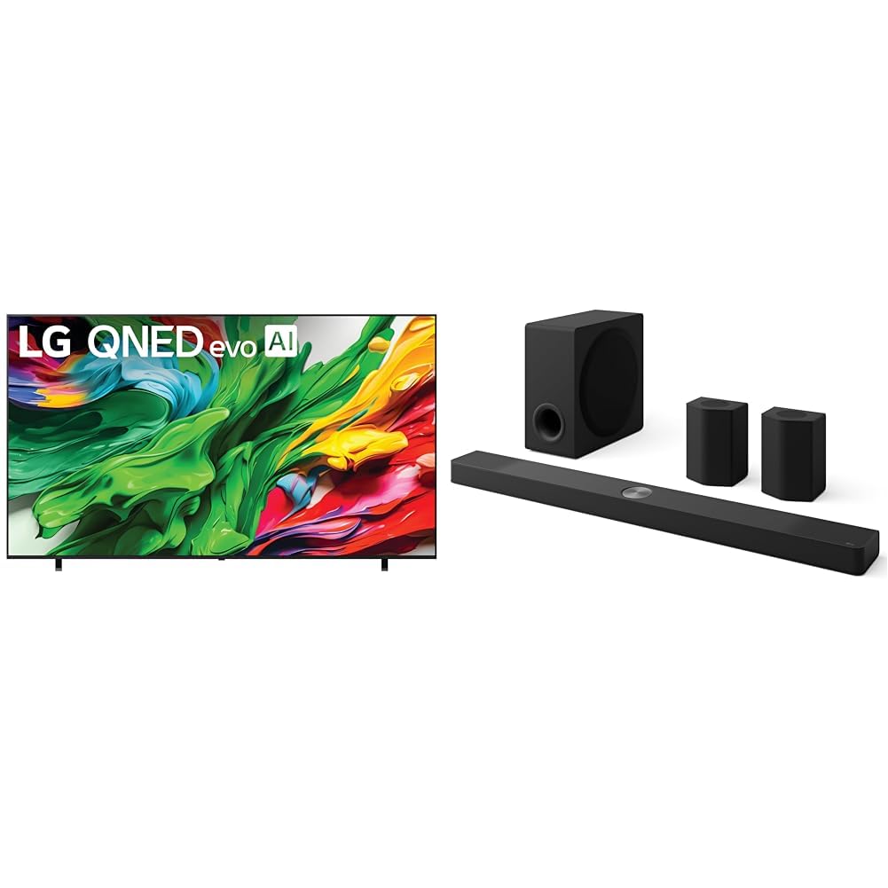 LG 100-Inch Class QNED evo AI QNED85A Series Mini LED 4K Smart TV (100QNED85AU, 2025) LG S95AR 9.1.5 ch. Home Theater Soundbar with Wireless Subwoofer (2025 Model)